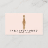 Carte De Visite Alpaca Llama rose minimale (Devant)
