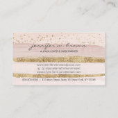 Carte De Visite Alpaca rose avec fleur (Dos)