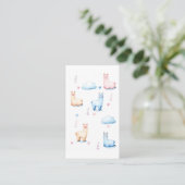 Carte De Visite Alpacas mignons et nuages (Debout devant)