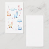 Carte De Visite Alpacas mignons et nuages (Devant / Derrière)