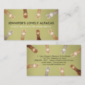 Carte De Visite Alpaga de taille petite mignonne verte (Devant / Derrière)