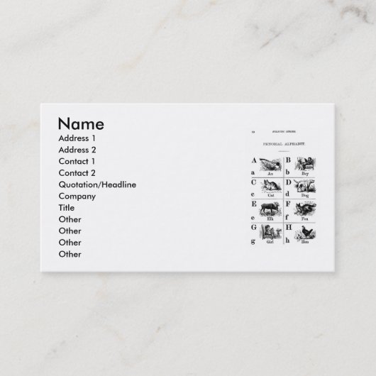 Carte de visite alphabet (Devant)