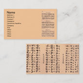 Carte de visite alphabet arménien (Devant / Derrière)