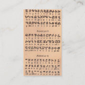 Carte de visite alphabet arménien (Dos)