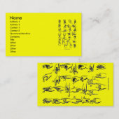 Carte de visite alphabet de langue des signes (Devant / Derrière)