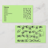 Carte de visite alphabet de langue des signes (Devant / Derrière)
