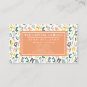 Carte De Visite Alphabet Dino Cute - Enseignant | Tuteur privé (Devant)