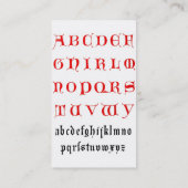 carte de visite alphabet du 14e siècle (Dos)