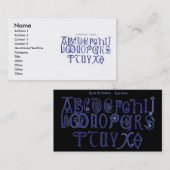 carte de visite alphabet du 9e siècle (Devant / Derrière)