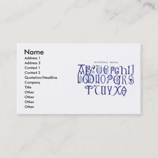 carte de visite alphabet du 9e siècle (Devant)