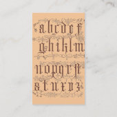 carte de visite alphabet du XVIe siècle (Dos)