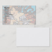 Carte De Visite Alphonse Mucha - Cycles Perfecta Retro Art Nouveau (Devant / Derrière)