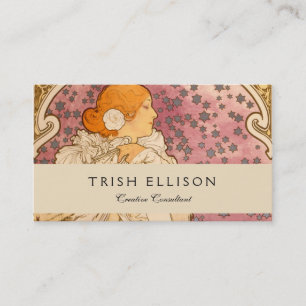 Carte De Visite Alphonse Mucha La Dame Aux Camelias : Art Nouveau