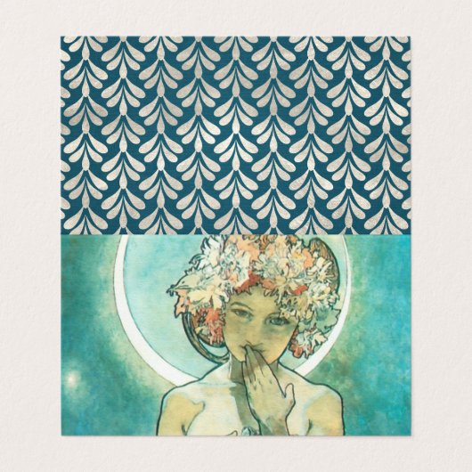 Carte De Visite Alphonse Mucha Lune Clair De Lune Art Nouveau (Extérieur déplié)