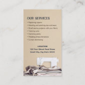 Carte De Visite Altérations de couture Services Mer-stress (Dos)