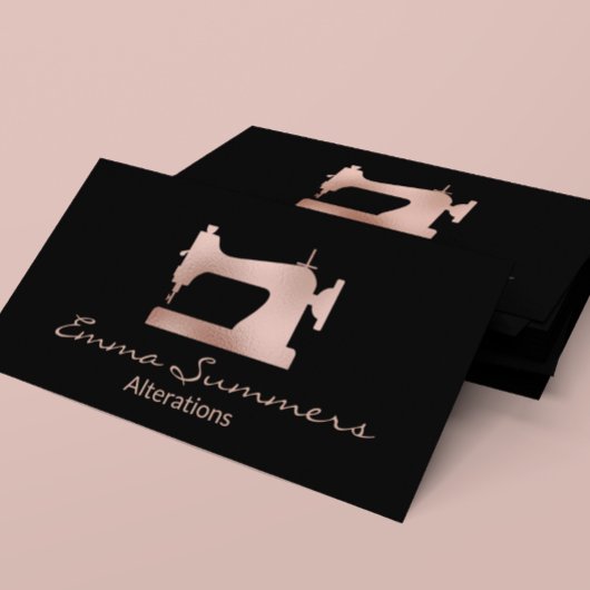 Carte De Visite Altérations de la machine à coudre rose Gold Foil
