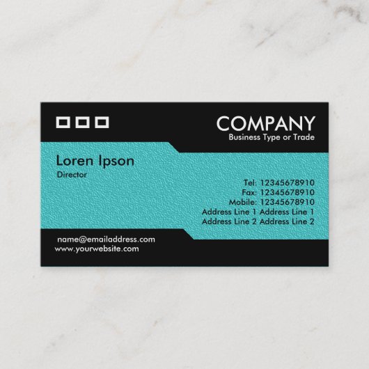 Carte De Visite Alternatif - Cyan Texture Embossée (Devant)