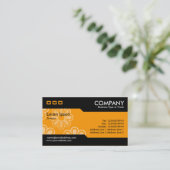 Carte De Visite Alternatif - Orange Cascading Flowers Texture (Debout devant)