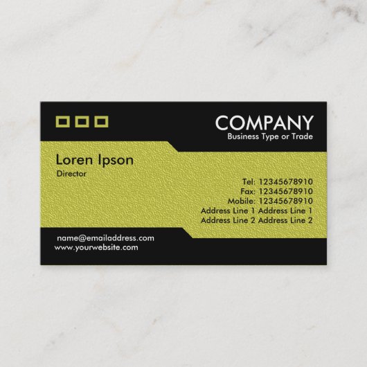Carte De Visite Alternatif - Texture Embossée Jaune (Devant)