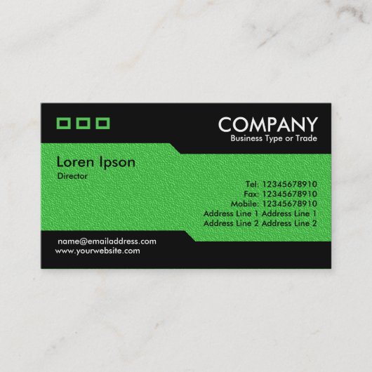 Carte De Visite Alternatif - Texture verte brillante incorporée (Devant)