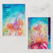 Carte De Visite ALTHEA /Fée Whimsical sur la Fleur Rose (Devant / Derrière)