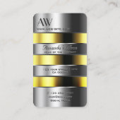 Carte De Visite Aluminium Argent Can Jaune Faux Lettres 3D (Dos)