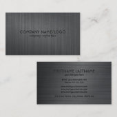 Carte De Visite Aluminium brossé gris métallique Look 2 (Devant / Derrière)