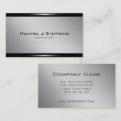 Carte De Visite Aluminium brossé moderne 2 (Devant / Derrière)