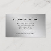 Carte De Visite Aluminium brossé moderne avec bandes de métal brut (Dos)