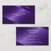 Carte De Visite Aluminium brossé violet métallique (Devant / Derrière)