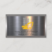 Carte De Visite Aluminium métallique brossé | Véhicule de construc (Dos)
