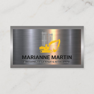 Carte De Visite Aluminium métallique brossé   Véhicule de construc