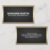 Carte De Visite Aluminium métallique foncé | Bordure d'or (Devant / Derrière)