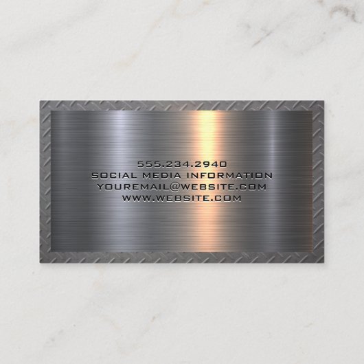 Carte De Visite Aluminium métallique | Paint Rollers | Motif en ac (Dos)