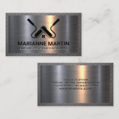 Carte De Visite Aluminium métallique | Paint Rollers | Motif en ac (Devant / Derrière)