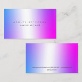 Carte De Visite Aluminium métallique pourpre rose simple moderne (Devant / Derrière)