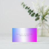 Carte De Visite Aluminium métallique pourpre rose simple moderne (Debout devant)