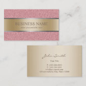 Carte De Visite Aluminium rose moderne de rayure de parties (Devant / Derrière)