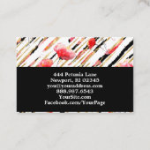 Carte De Visite Aluminium rouge floral blanc *~*Chic de parties (Dos)