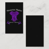 Carte De Visite Alzheimer Sensibilisation Souvenirs Eléphant (Devant / Derrière)