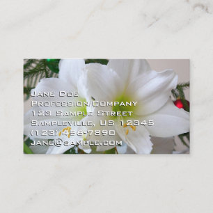 Carte De Visite Amaryllis blanc et sapin de Noël