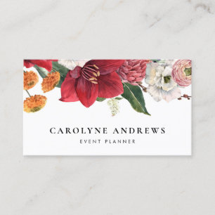 Carte De Visite Amaryllis et flore de Chrysanthemum