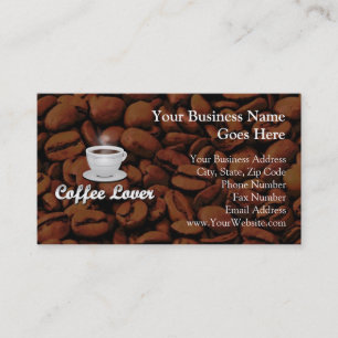 Carte De Visite Amateur de café, Coupe blanche/haricots Brown