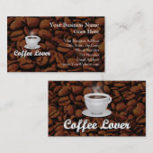 Carte De Visite Amateur de café, Coupe blanche/haricots Brown (Devant / Derrière)