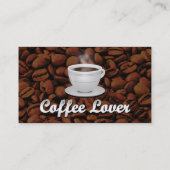 Carte De Visite Amateur de café, Coupe blanche/haricots Brown (Dos)