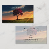 Carte De Visite Amazing landscape with a Red Tree at Sunset (Devant / Derrière)
