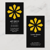 Carte De Visite Amber Art Déco Flower Star - Noir (Devant / Derrière)