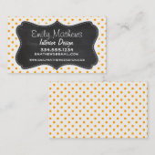 Carte De Visite Amber Pois orange ; Chalboard look (Devant / Derrière)
