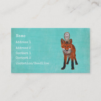Carte de visite ambre de Fox et de hibou
