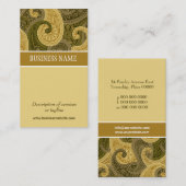 Carte de visite ambre d'or de règlage de Paisley (Devant / Derrière)